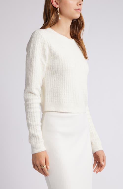OPEN EDIT OPEN EDIT SEQUIN CREWNECK SWEATER 