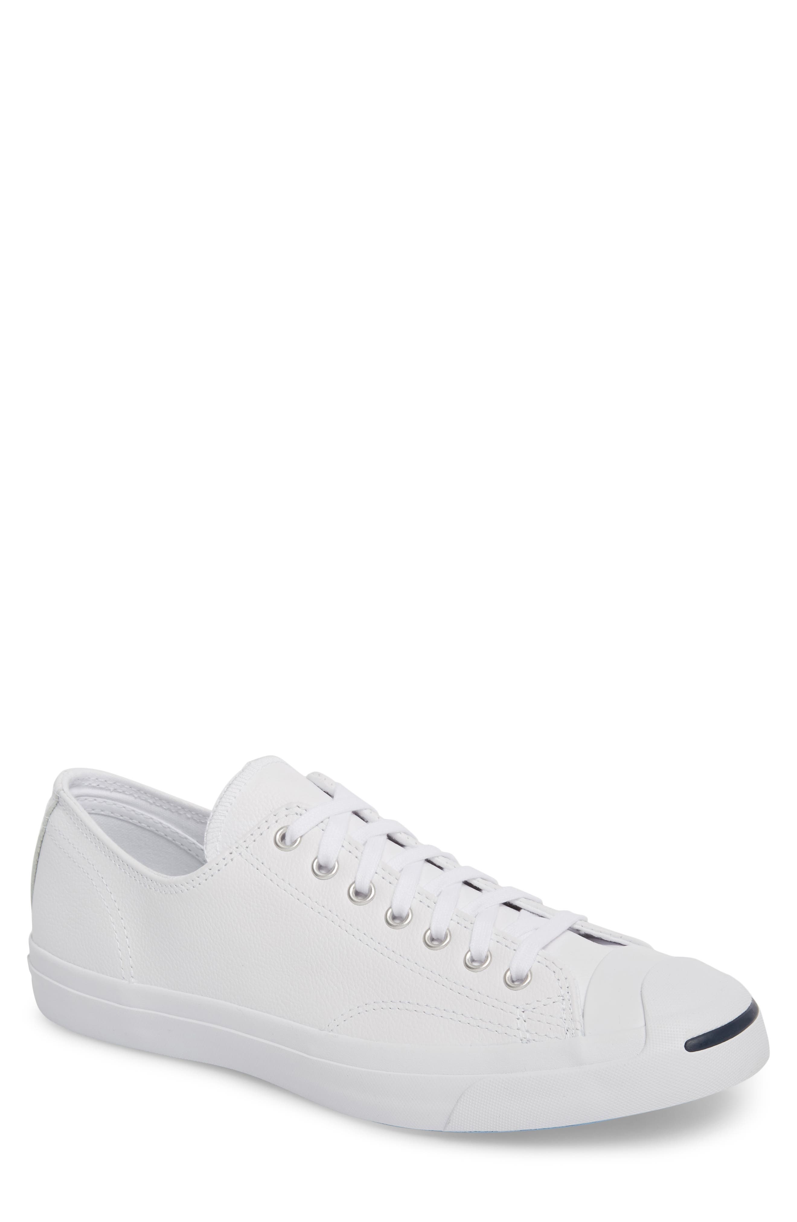 Jack Purcell Low Top Leather Sneaker, Main, color, WHITE/ NAVY