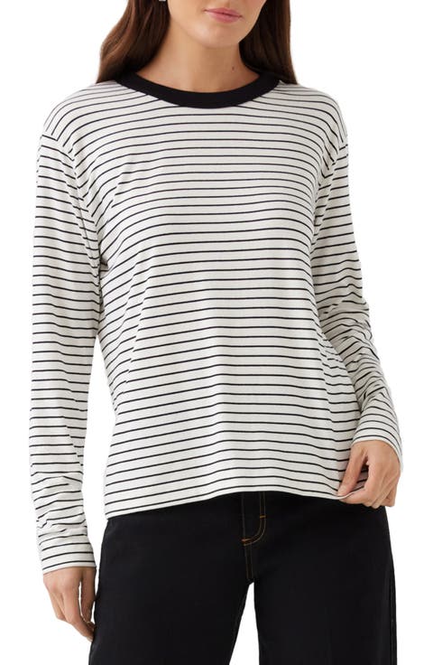 Stripe Crewneck Long Sleeve Top