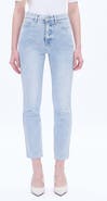 Bayeas High Waist Slim Straight Leg Jeans