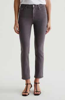 Mari Mid Rise Slim Straight Leg Crop Jeans