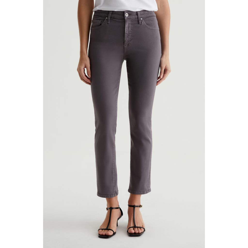 Ag Mari Mid Rise Slim Straight Leg Crop Jeans In Misty Grey