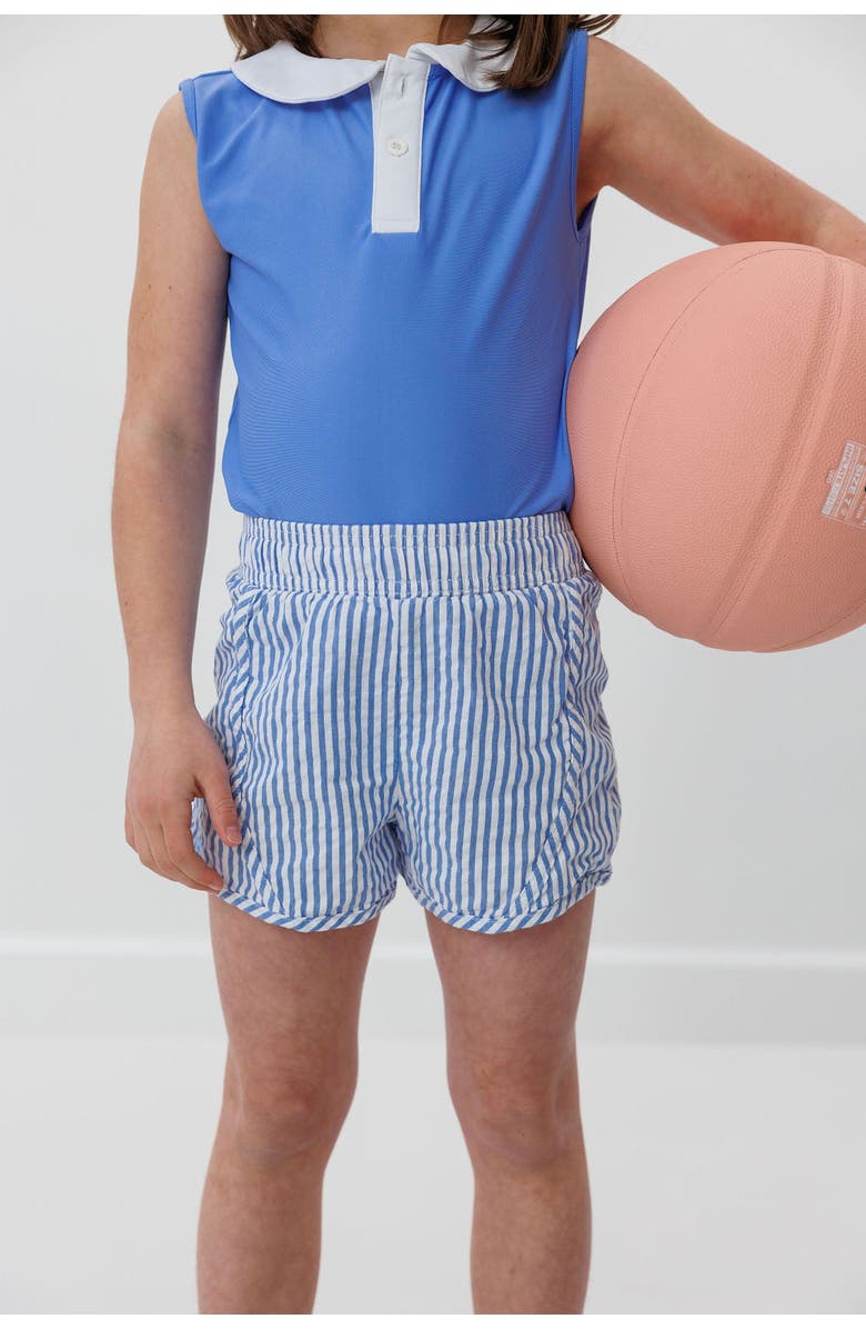 Courtside Kids Girls Seersucker Super Short, Alternate, color, Blue Seersucker