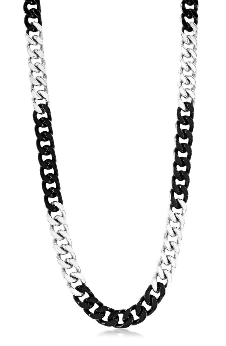 BLACKJACK Men's Two-Tone Cuban Chain Necklace, Main, color, 