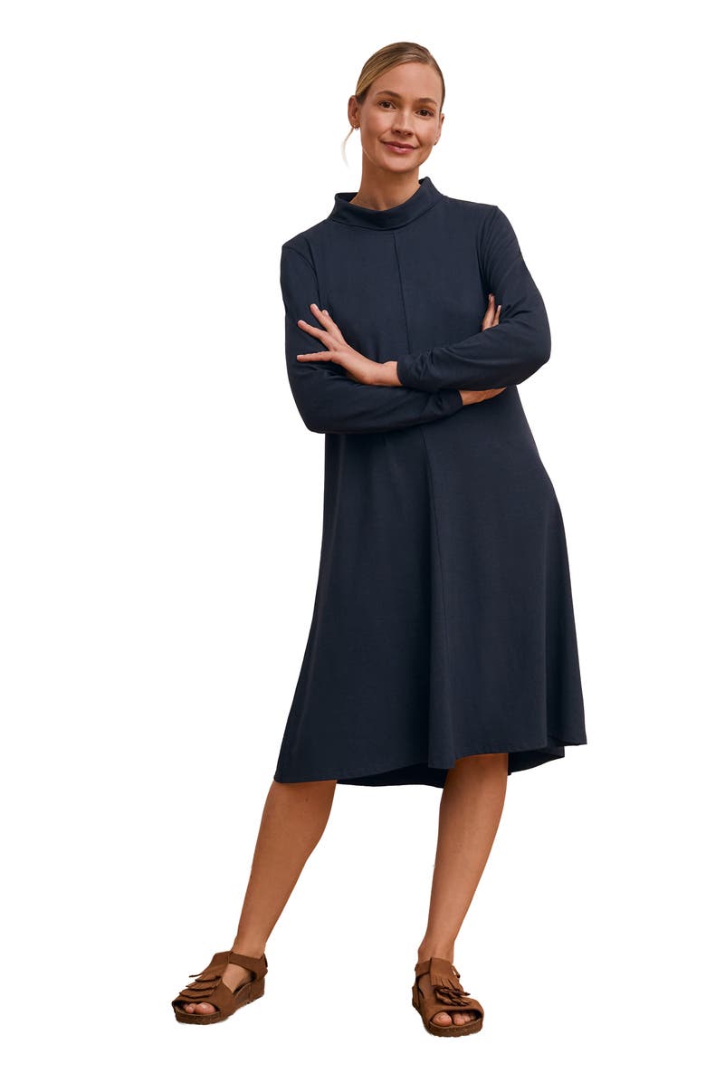 Celtic & Co. Roll Neck Jersey Dress, Main, color, Navy