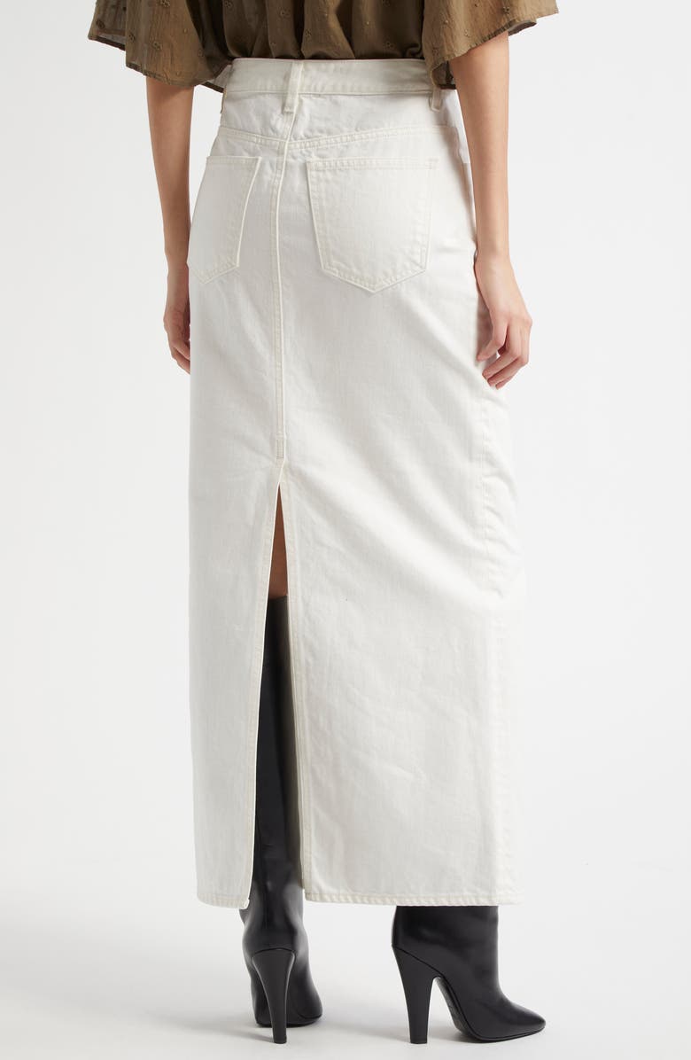 Nili Lotan Ozzy Denim Maxi Skirt, Alternate, color, Cream