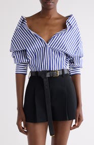 Givenchy Stripe Cotton Open Shirt