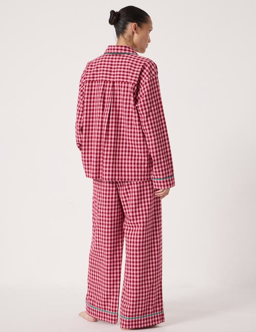 Hush Brushed Cotton Pajamas In Burgundy