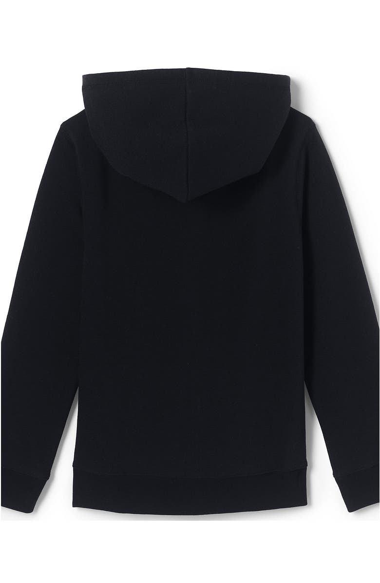 Lands' End School Uniform Kids Zip Front Sweatshirt, Alternate, color, Black