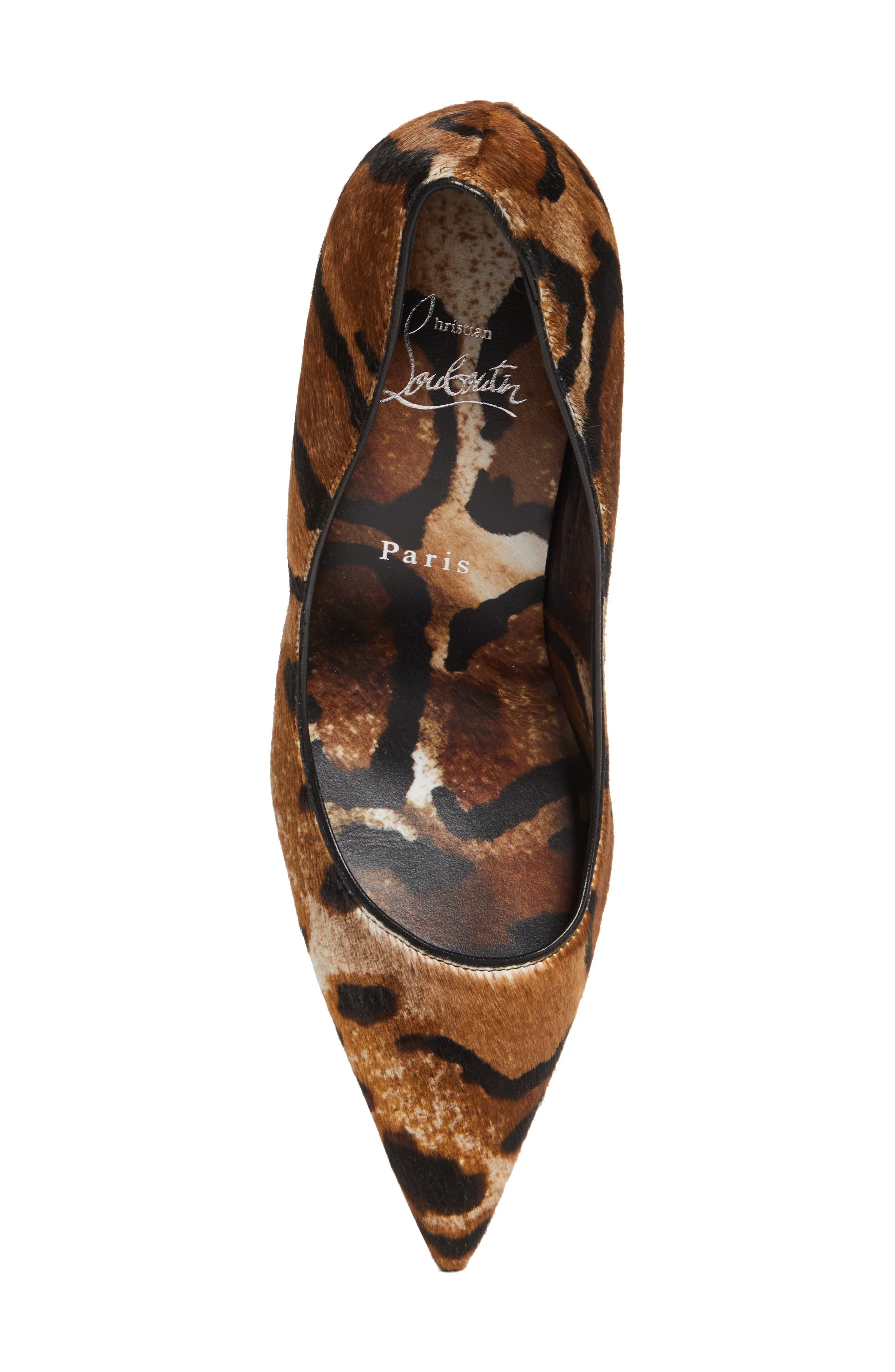 Christian Louboutin Miss Z Genuine Calf Hair Pointed Toe Pump, Alternate, color, Brown Print Calf Hair