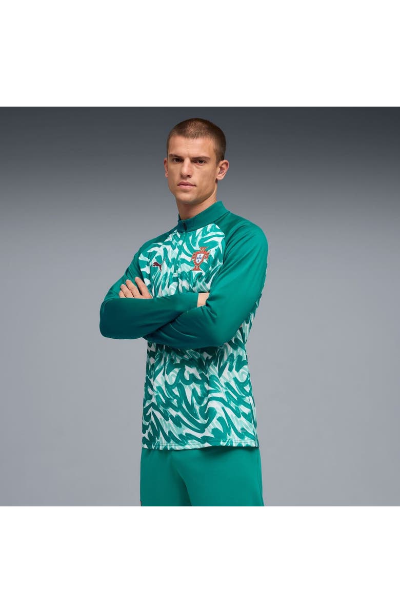 PUMA Men's Puma Green Portugal National Team Pre-Match Quarter-Zip Top, Main, color, Green