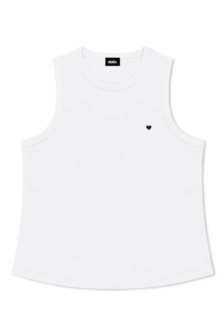 Lil Heart Cotton Jersey Tank, Main, color, White