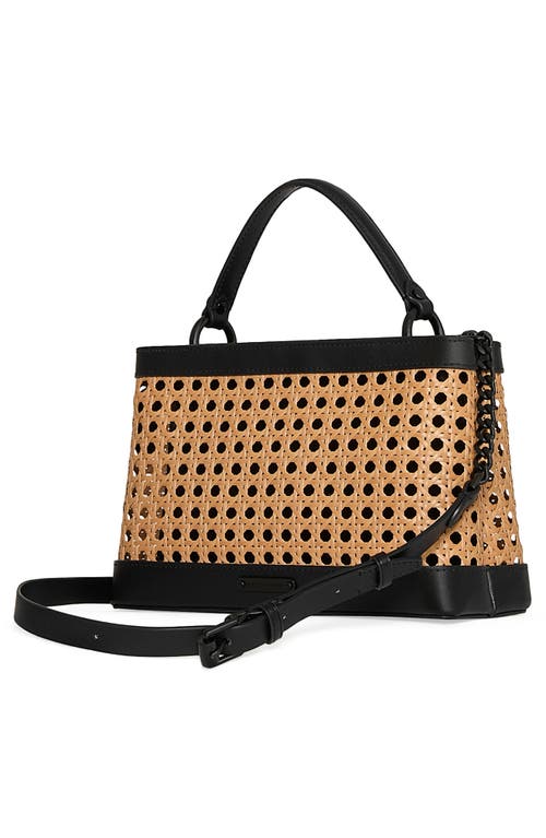 Rebecca Minkoff Megan Top Handle Tote With Caning In Natural/black