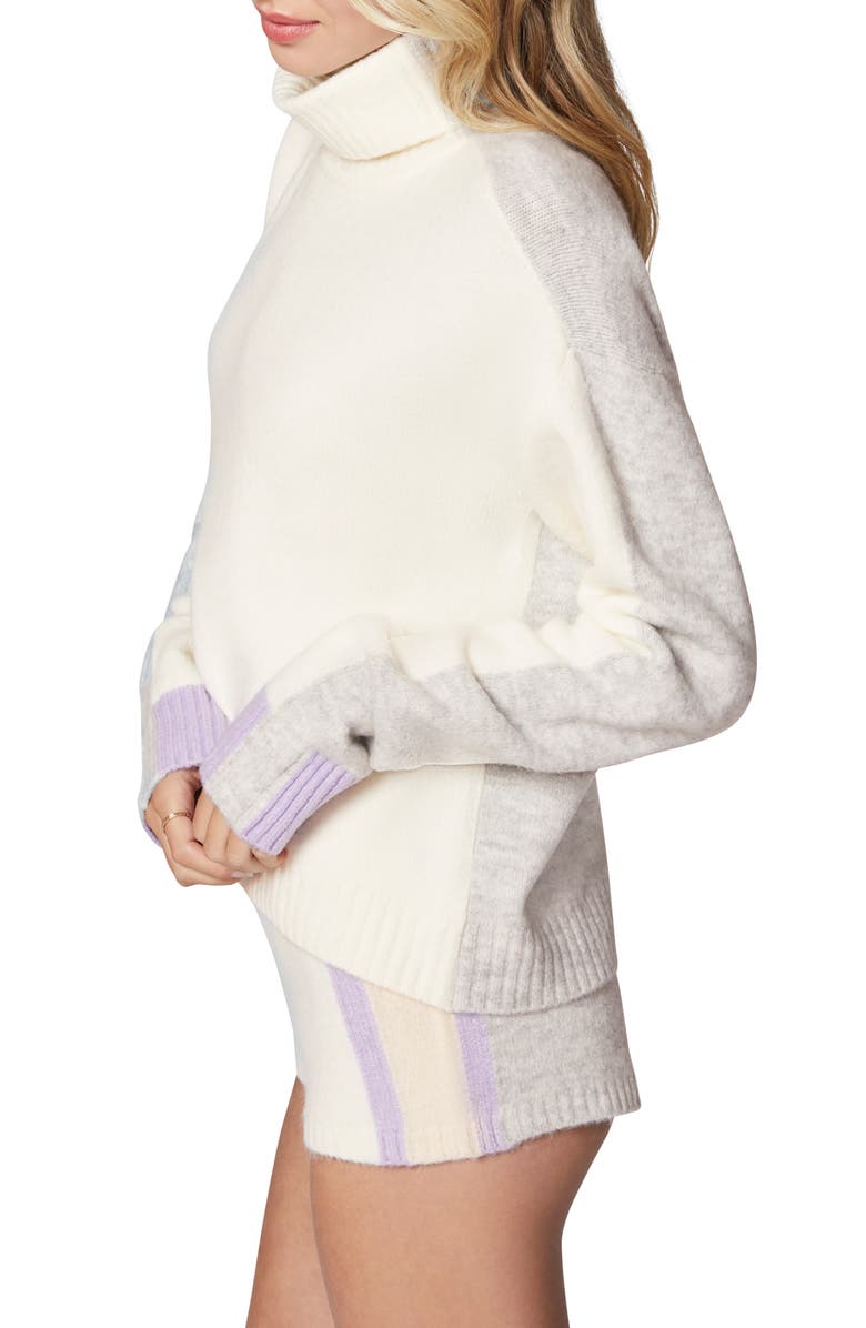 Florence by Mills Colorblock Tipped Turtleneck Sweater, Alternate, color, Jet Stream