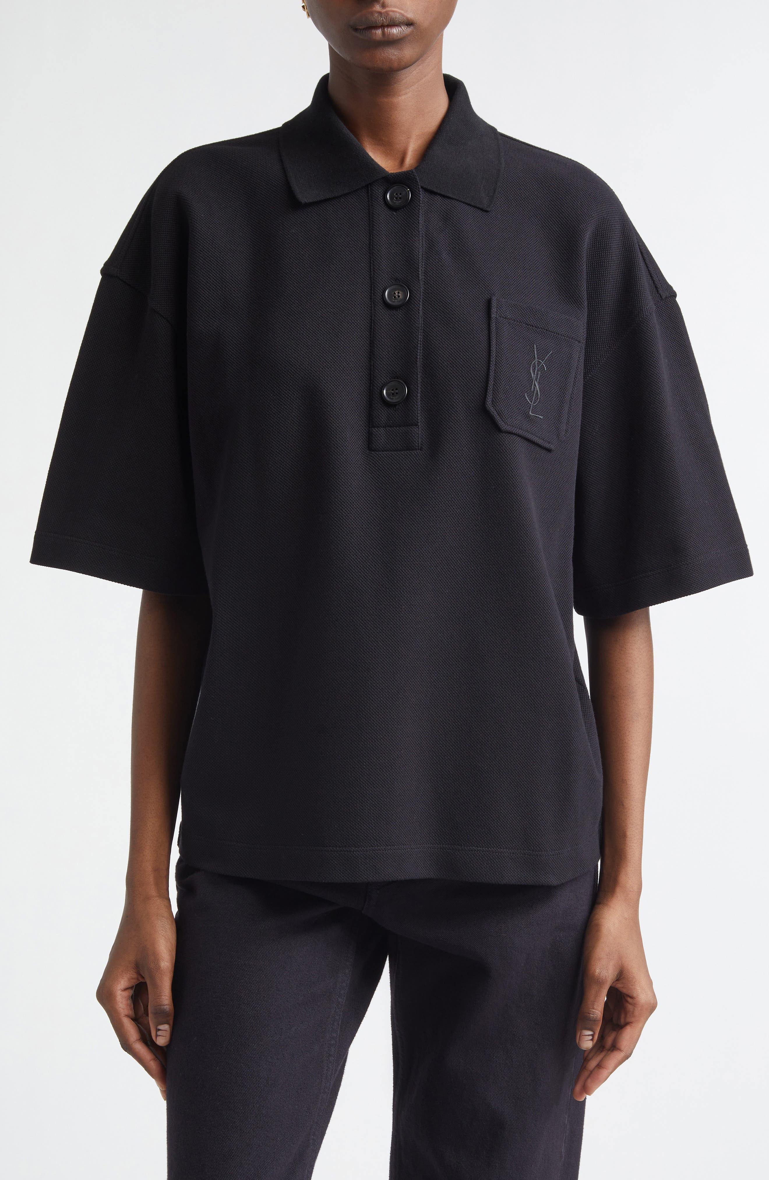 Embroidered Cotton Pique Polo