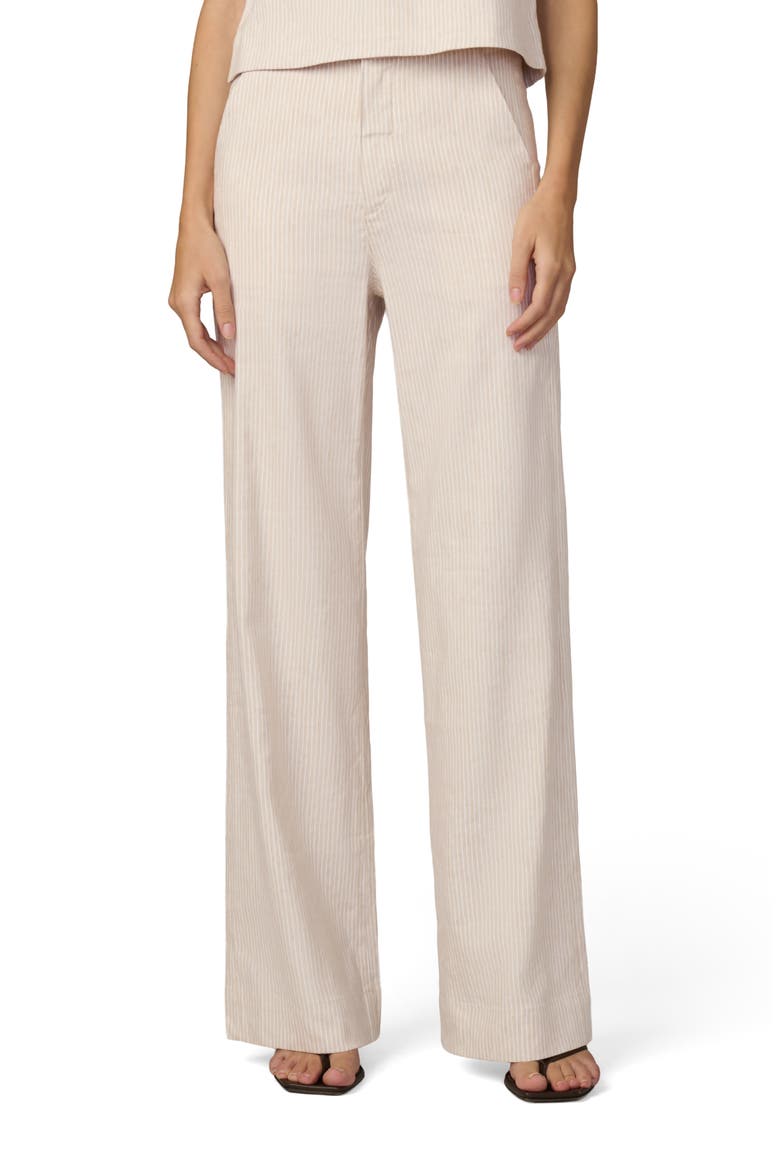 The Clean Stripe Wide Leg Linen Blend Pants, Main, color, MIRCO STRIPE
