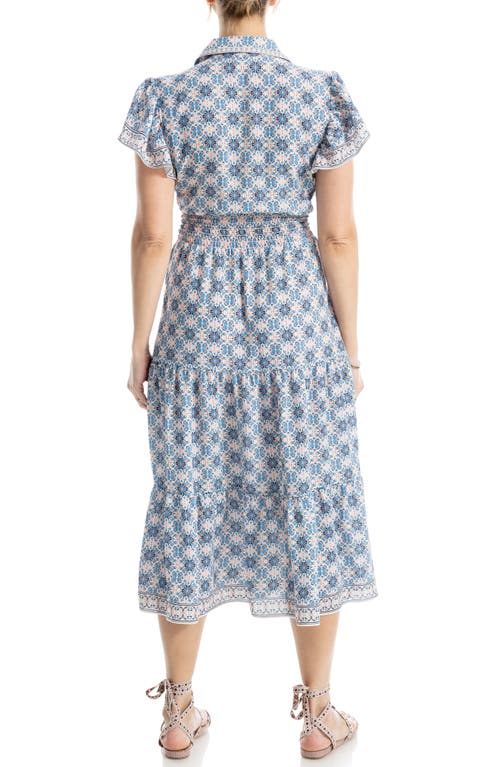 Max Studio Floral Tie Front Shirtdress In Pink