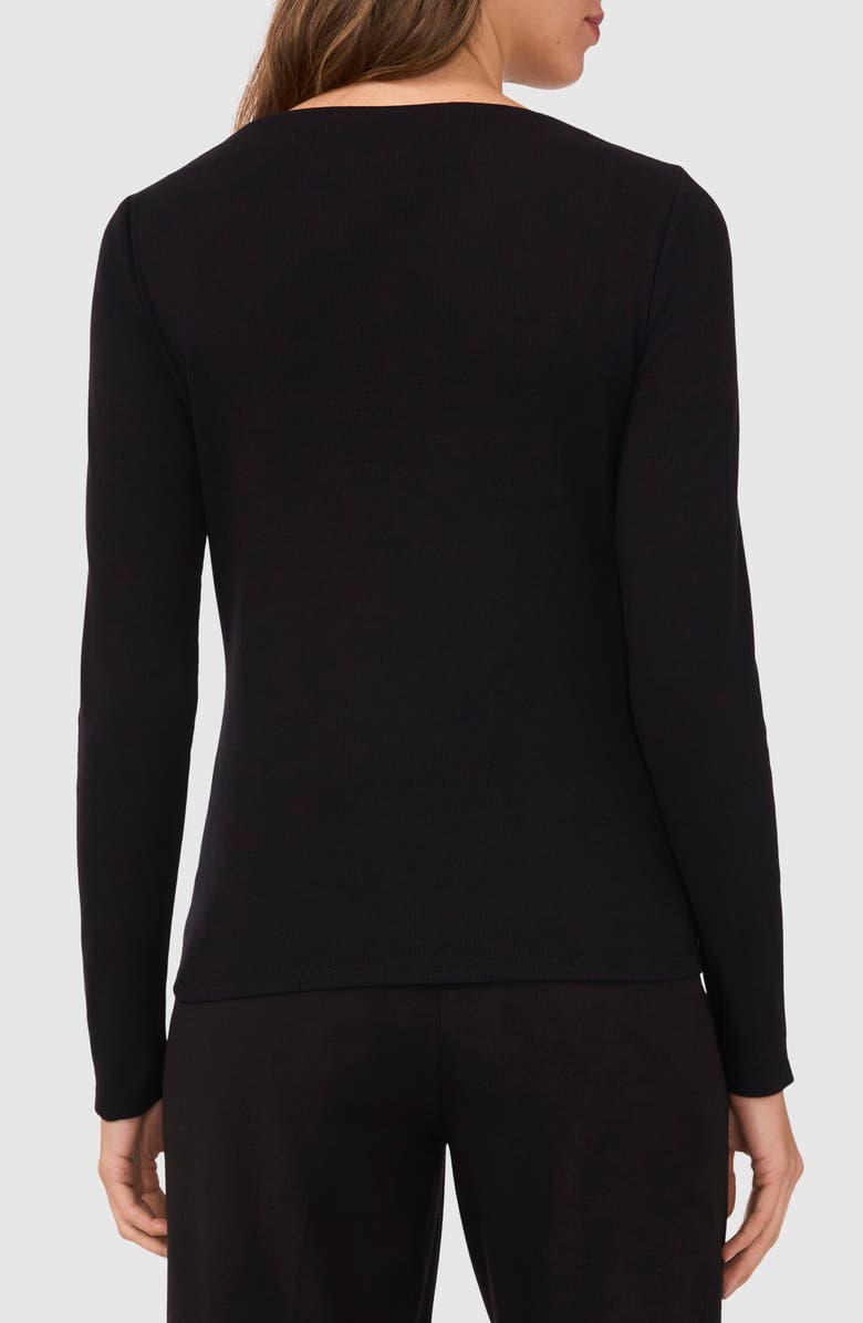 Halogen<sup>®</sup> Boat Neck Rib Top, Alternate, color, Rich Black