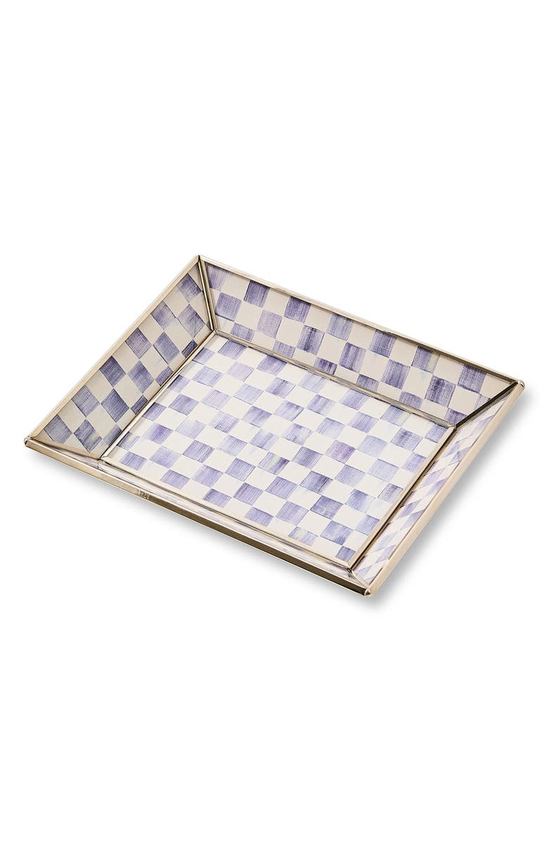 MACKENZIE CHILDS Violet Check Small Glass Tray, Main, color, Violet
