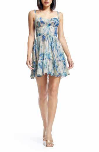 Dress the Population Marlow Metallic Floral Print Cocktail Minidress