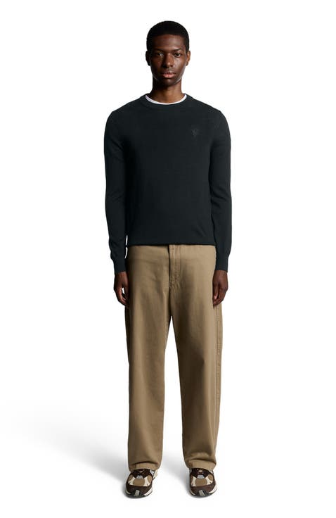 Tonal Eagle Merino Crew Neck Sweater