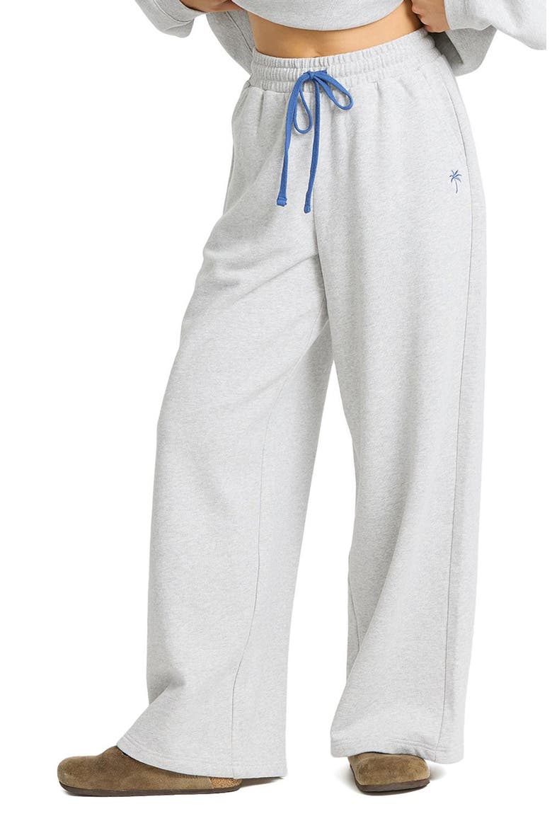 Sunset Wide Leg Fleece Pants, Main, color, HEATHER GRAY