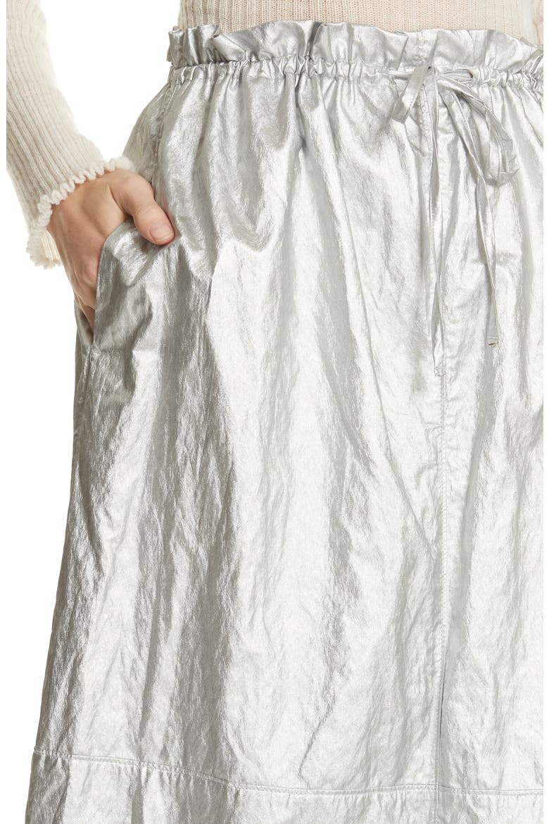 Metallic Coated Skirt, Alternate, color, SILVER
