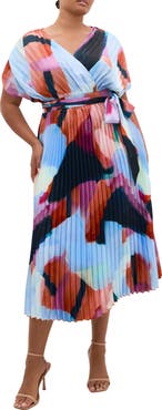 City Chic Hailey Abstract Print Midi Dress
