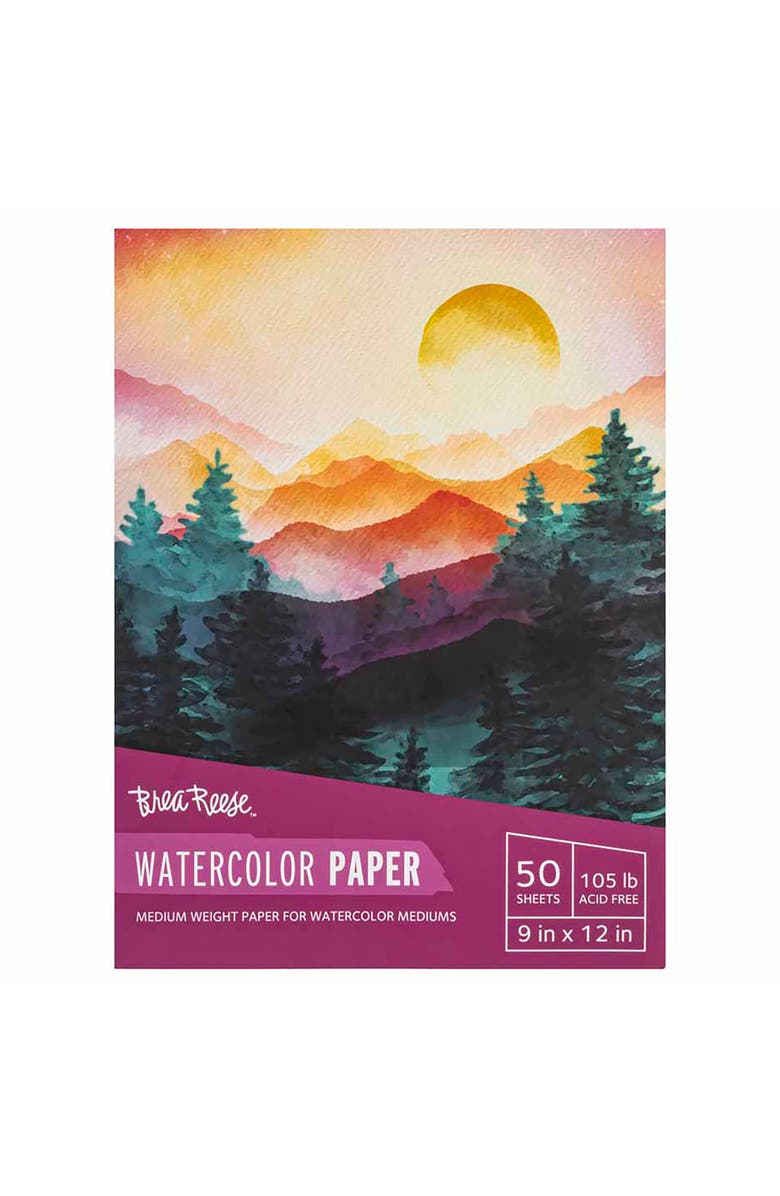Brea Reese Watercolor Paper Pad 50 Sheets 9X12", Main, color, Multicolored