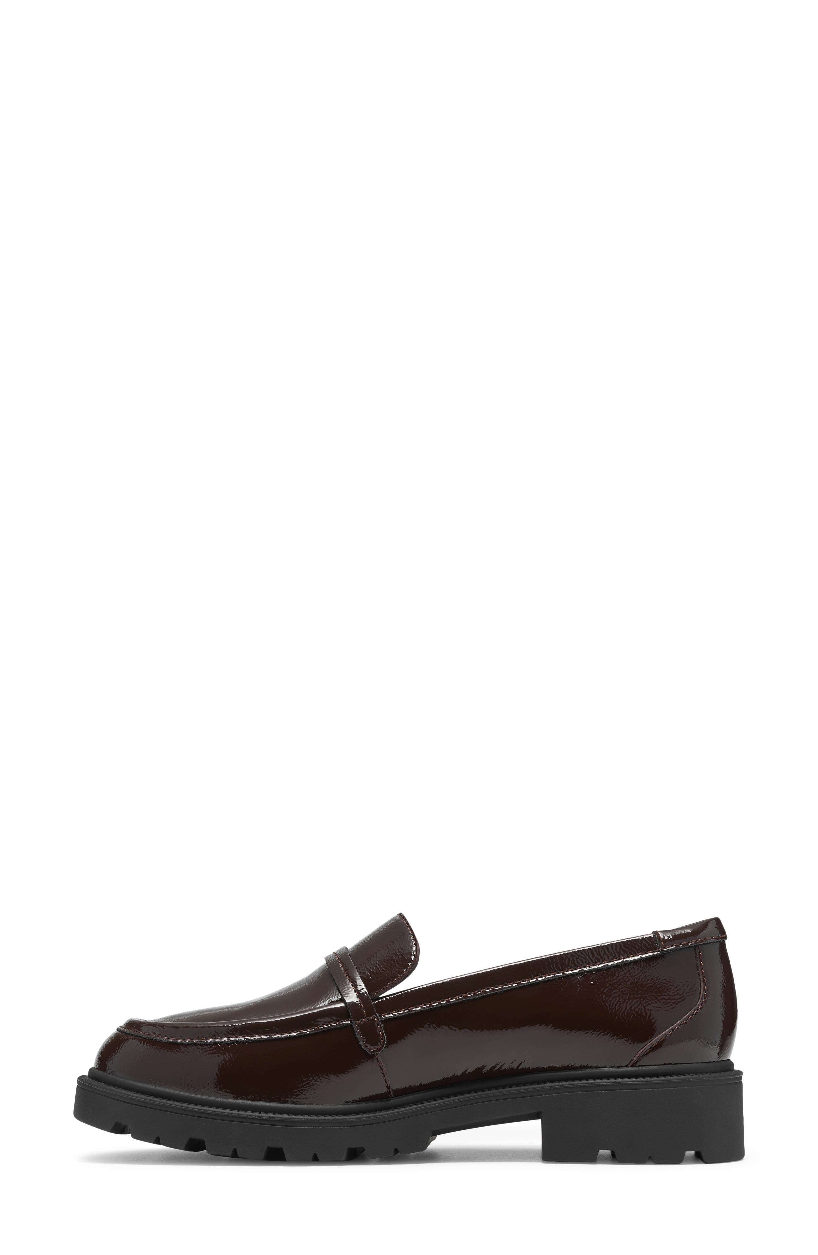Collection L Step Loafer, Alternate, color, DARK BROWN PAT