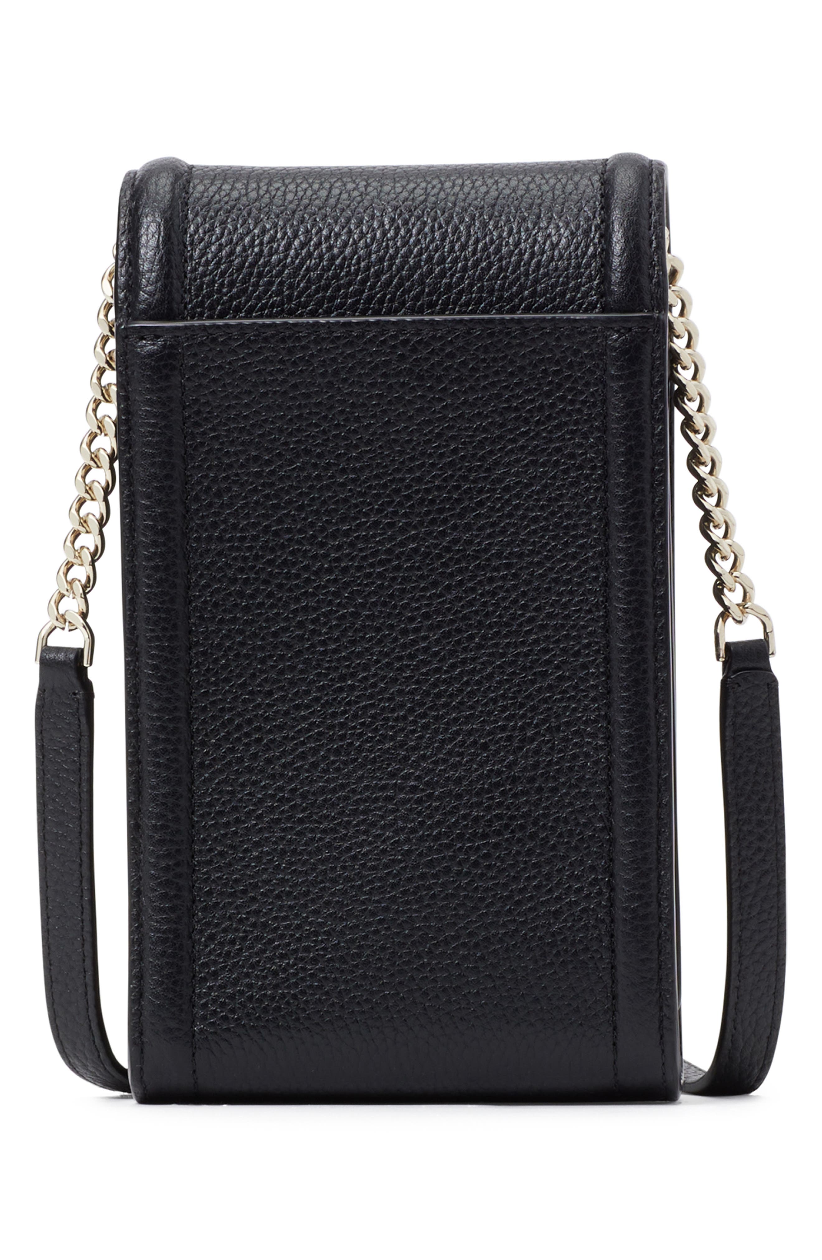 Kate Spade New York knott north & south phone crossbody bag, Alternate, color, Black