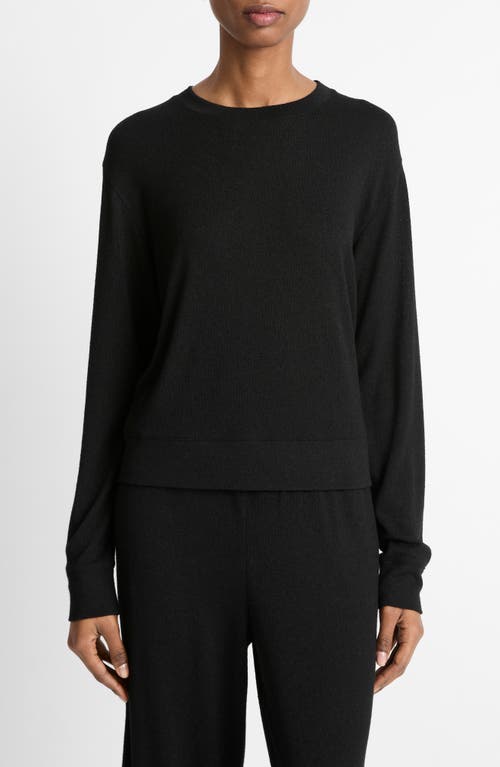 Vince Crewneck Stretch Sweater In Black
