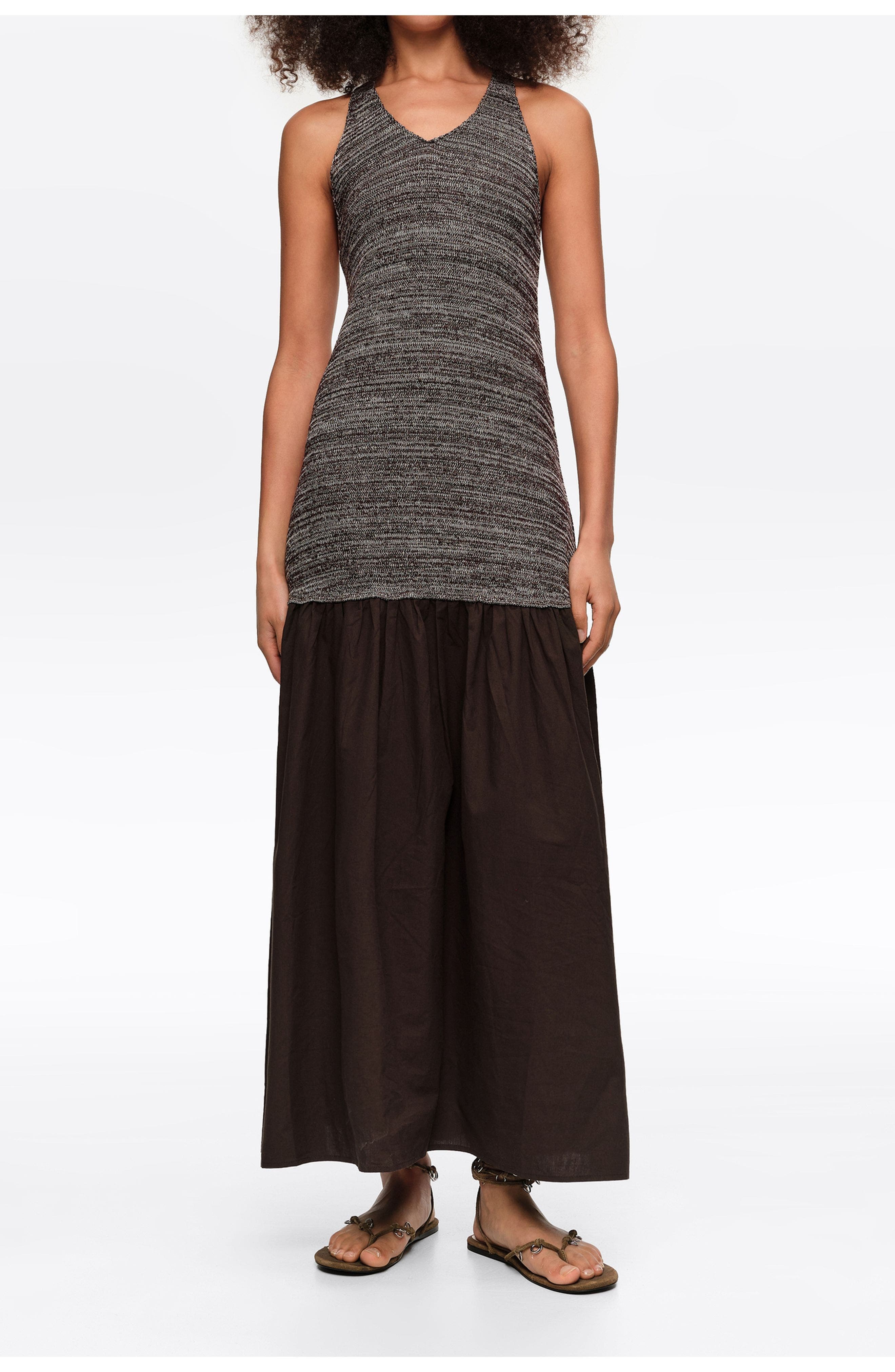 Two-Material Knit Dress - image 3