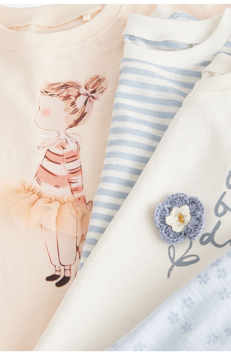 NEXT Kids' Floral Assorted 4-Pack Ruffle Sleeve Cotton T-Shirts, Alternate, color, 