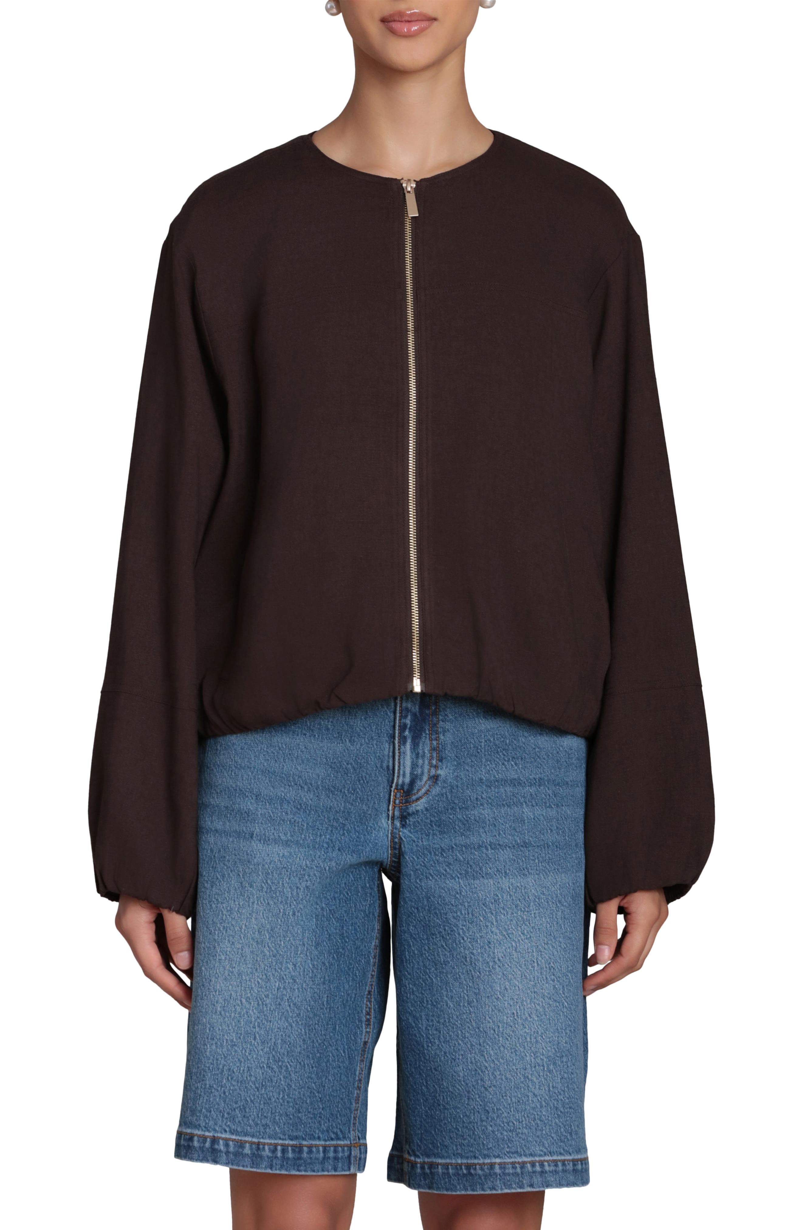 Bagatelle Bubble Sleeve Full Zip Jacket