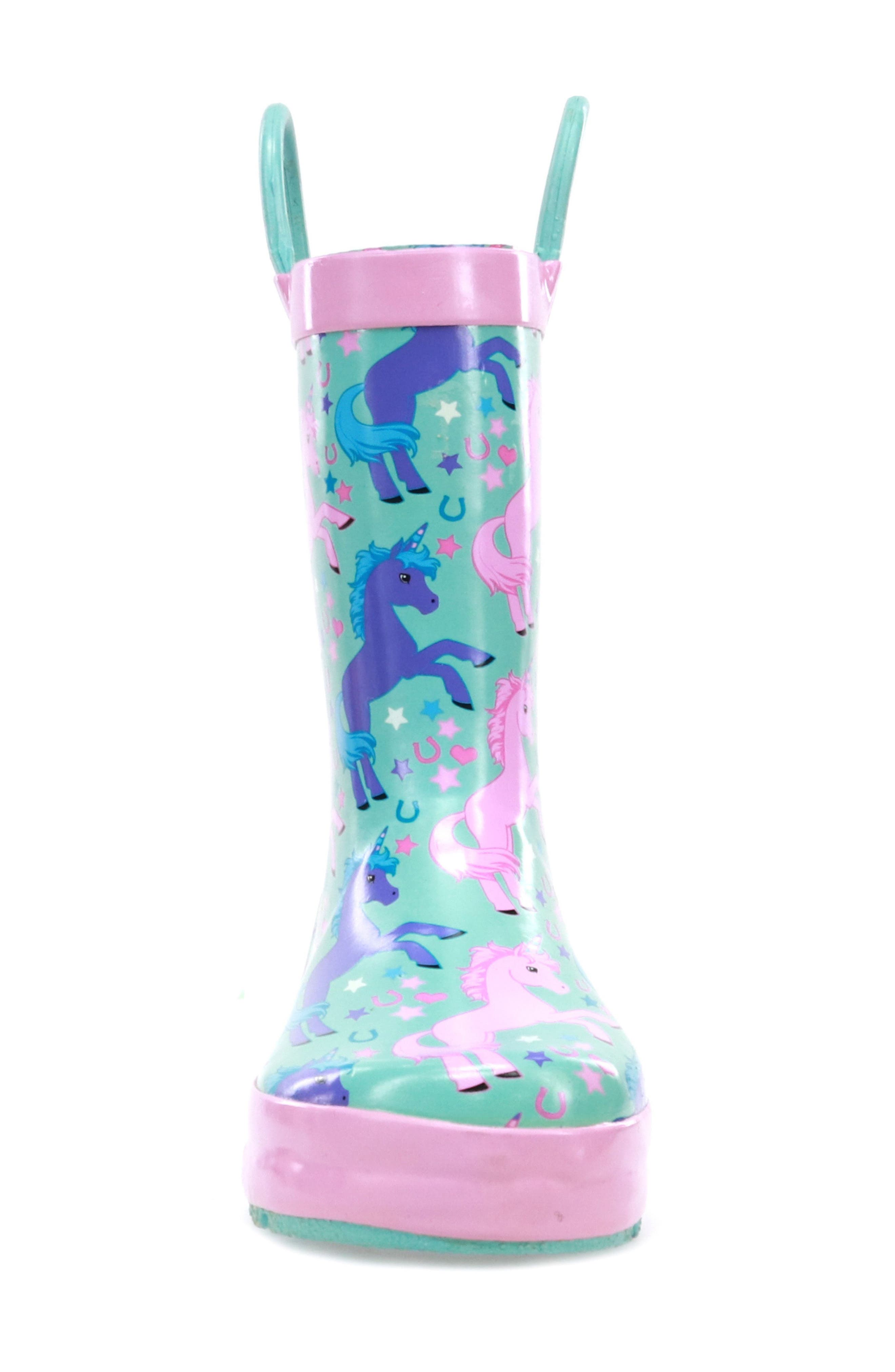 Western Chief Kids' Lucky Unicorn Waterproof Rain Boot, Alternate, color, 