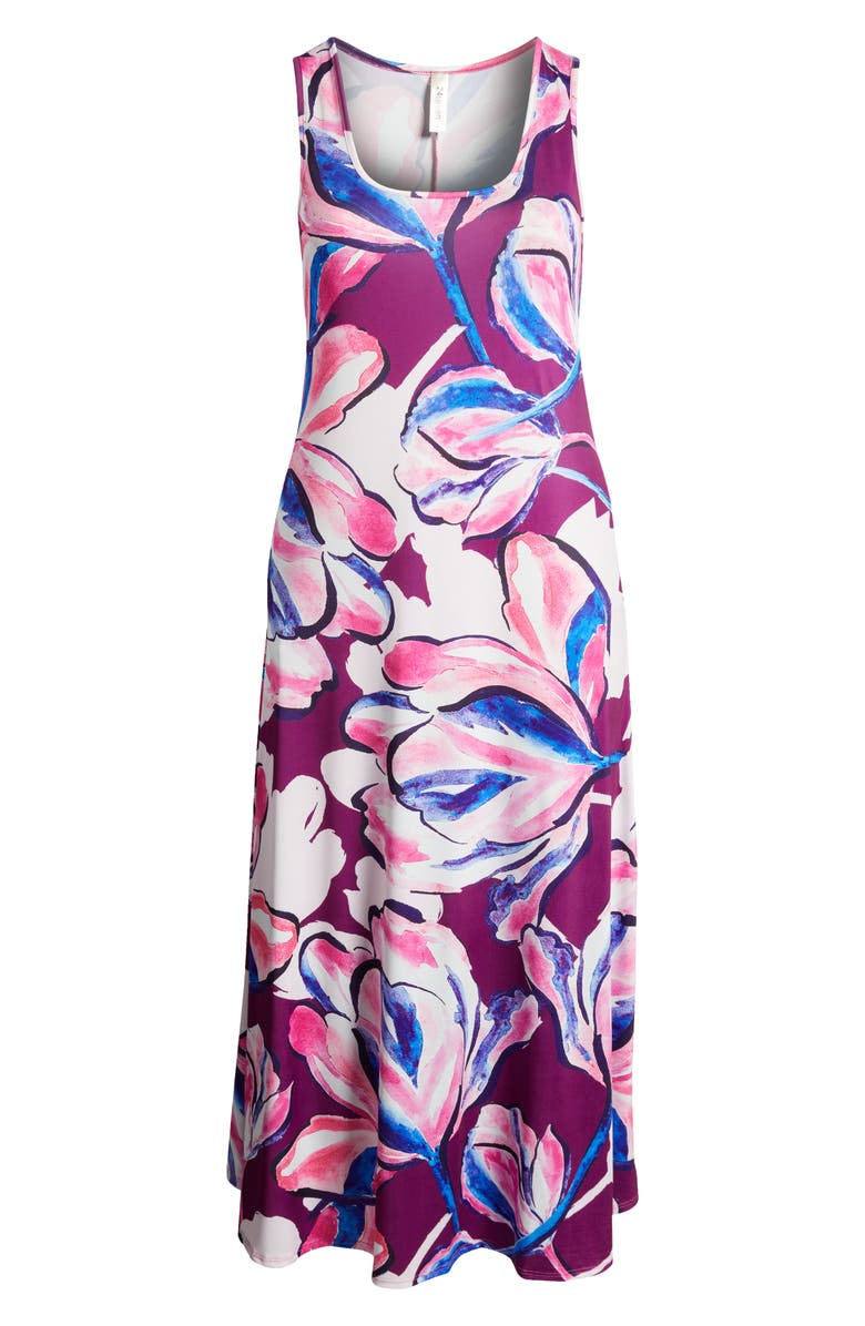 24seven Comfort Apparel Floral Square Neck Maxi Dress, Alternate, color,