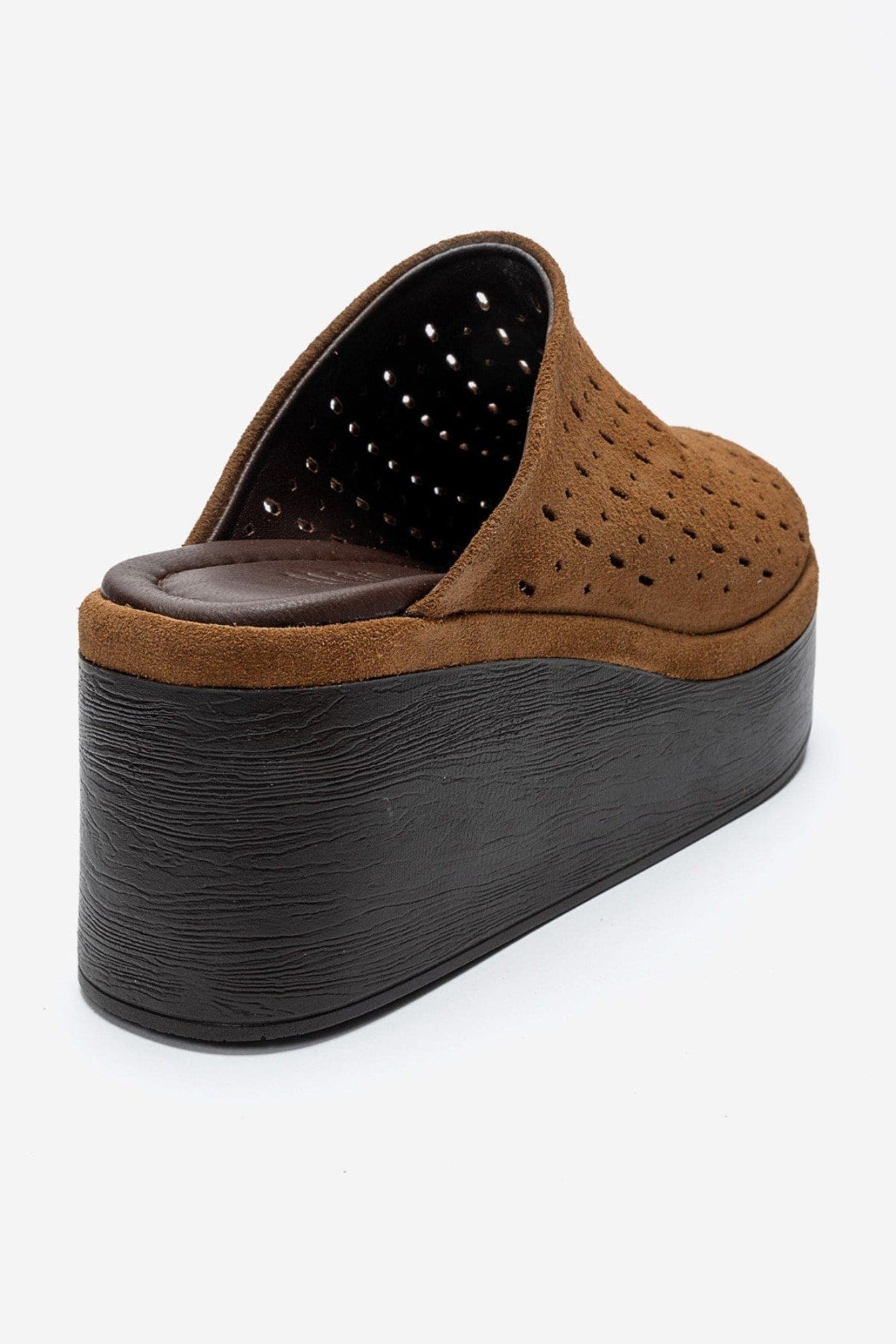 Lune Leather Platform Sandal, Alternate, color, Cognac Suede