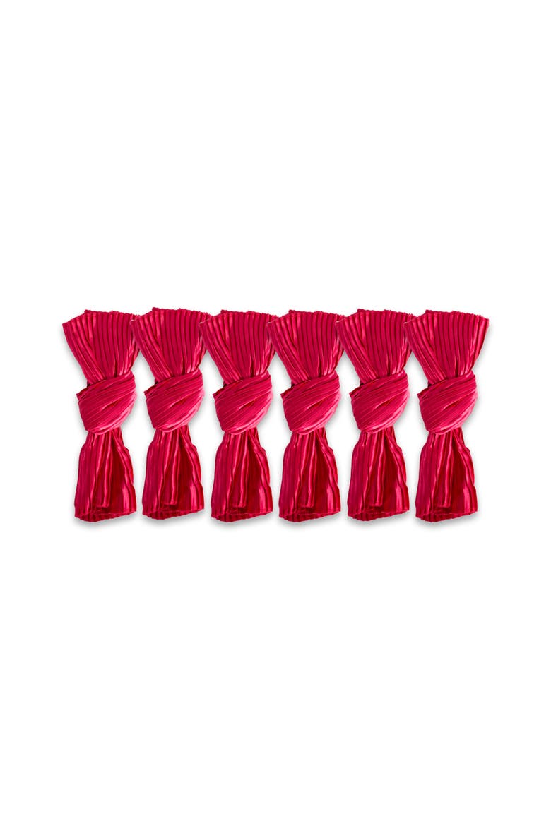 Red Satin Knot Napkin Set/6, Main, color, Red