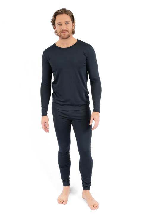 Men's Solid Thermal Pajama Set