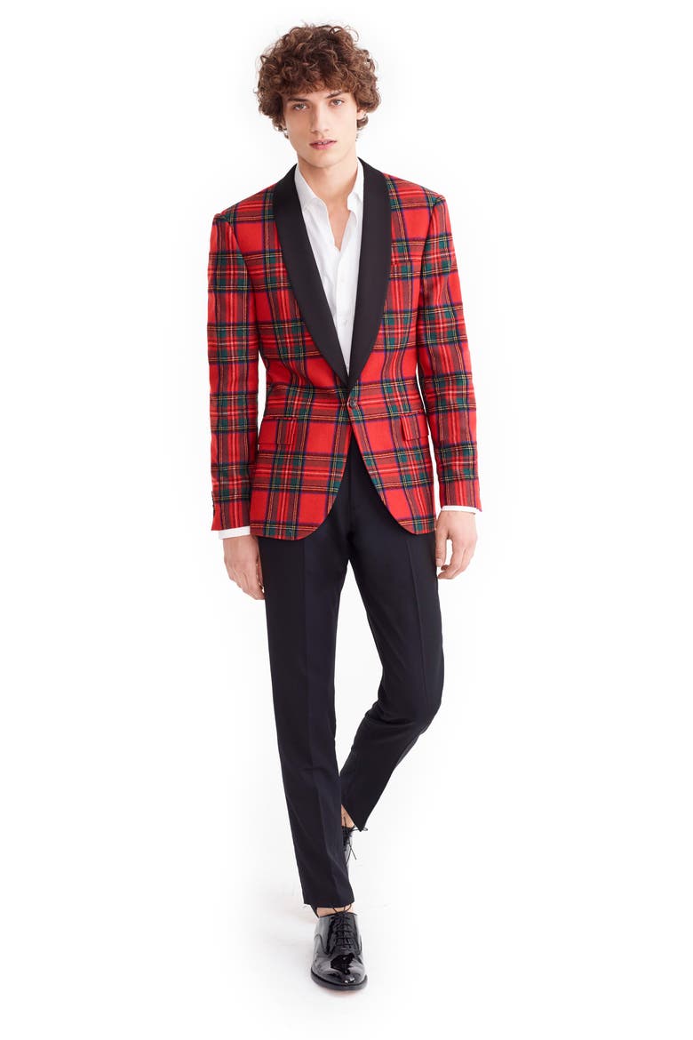 Ludlow Slim Fit Tartan Wool Blend Dinner Jacket, Alternate, color, STEWART TARTAN
