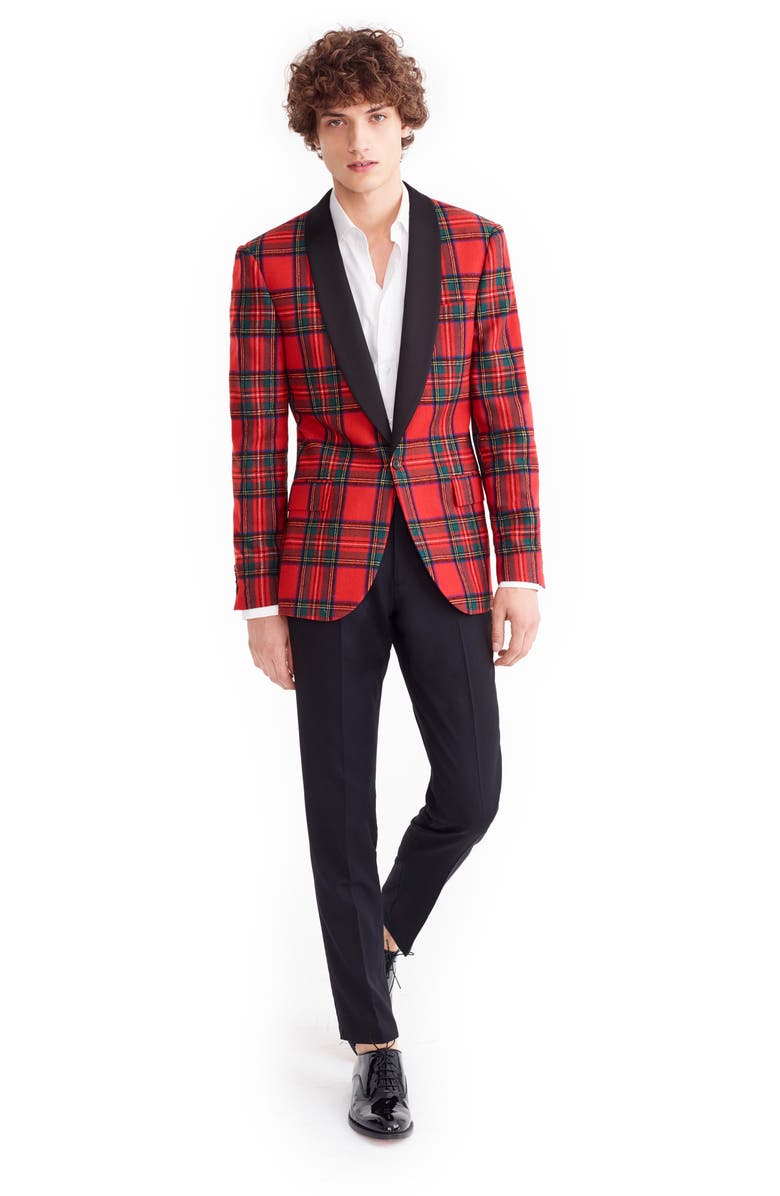 J.Crew Ludlow Slim Fit Tartan Wool Blend Dinner Jacket, Alternate, color, 
