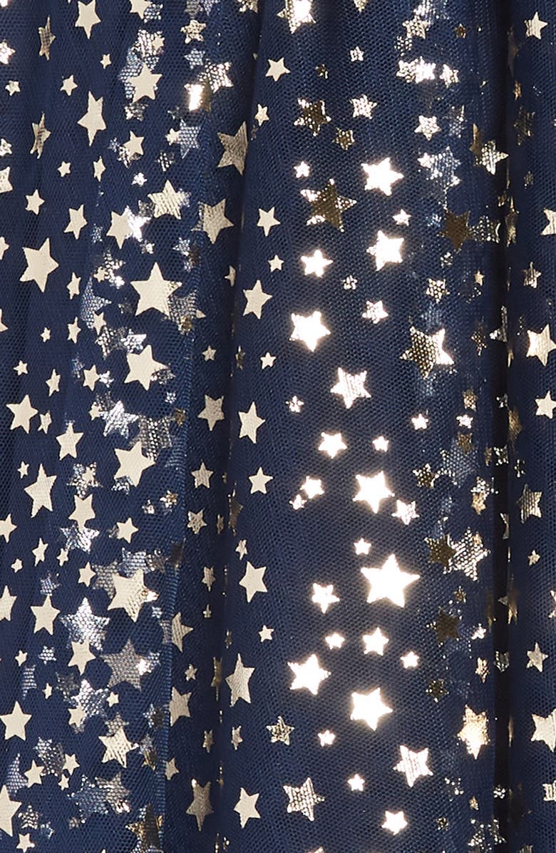 Zunie Foil Star Mesh Trapeze Dress, Alternate, color, 