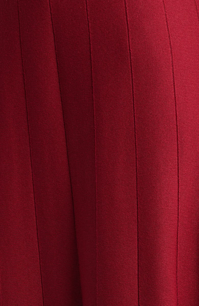 Misook Fit & Flare Long Sleeve Dress, Alternate, color, Scarlet Red