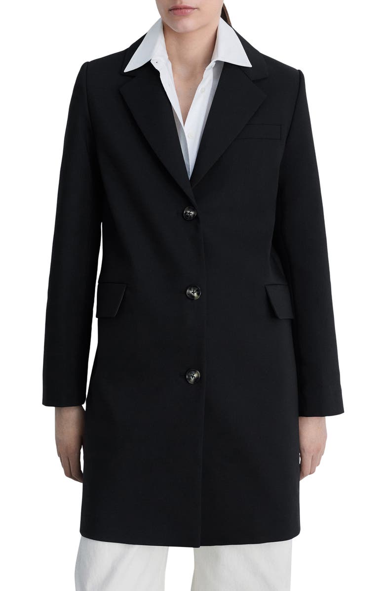 MANGO Cotton Blend Longline Blazer, Main, color, 