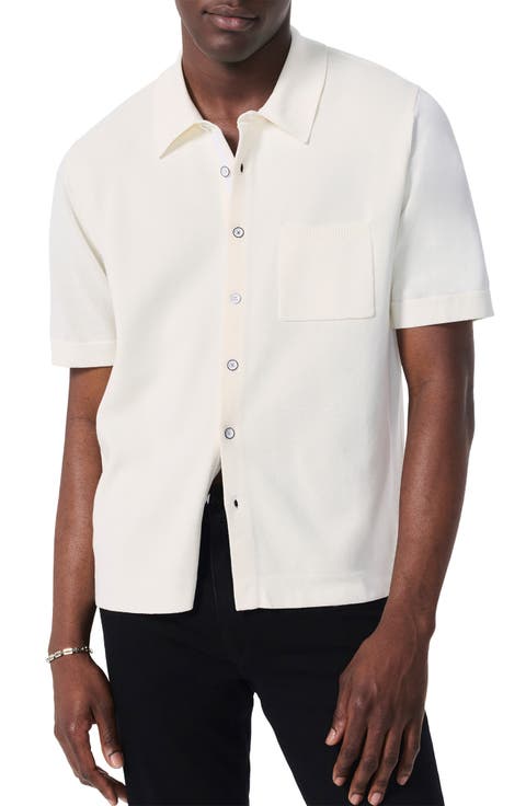 Dalton Short Sleeve Knit Cotton Blend Button-Up Shirt