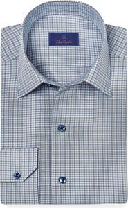 David Donahue Twill Check Sport Shirt
