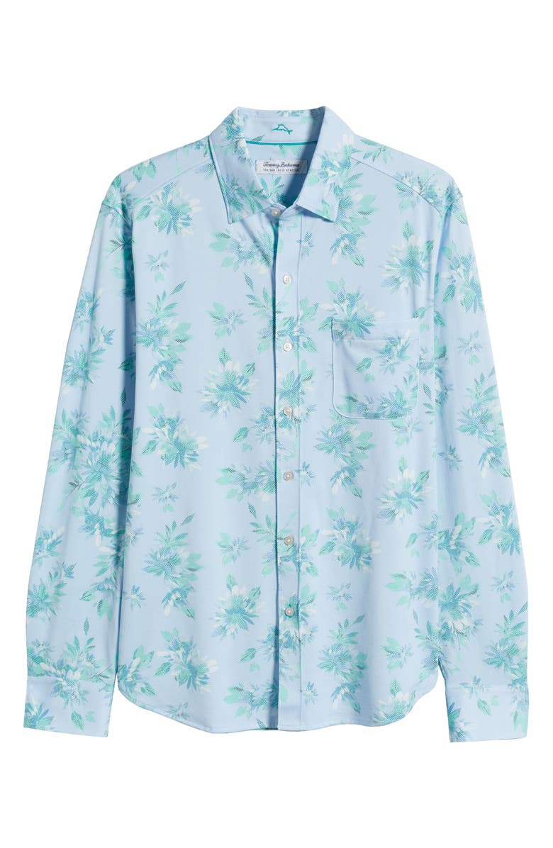 Tommy Bahama San Lucio Bloom to Spare Supima<sup>®</sup> Cotton Blend Button-Up Shirt, Alternate, color, Spa Blue