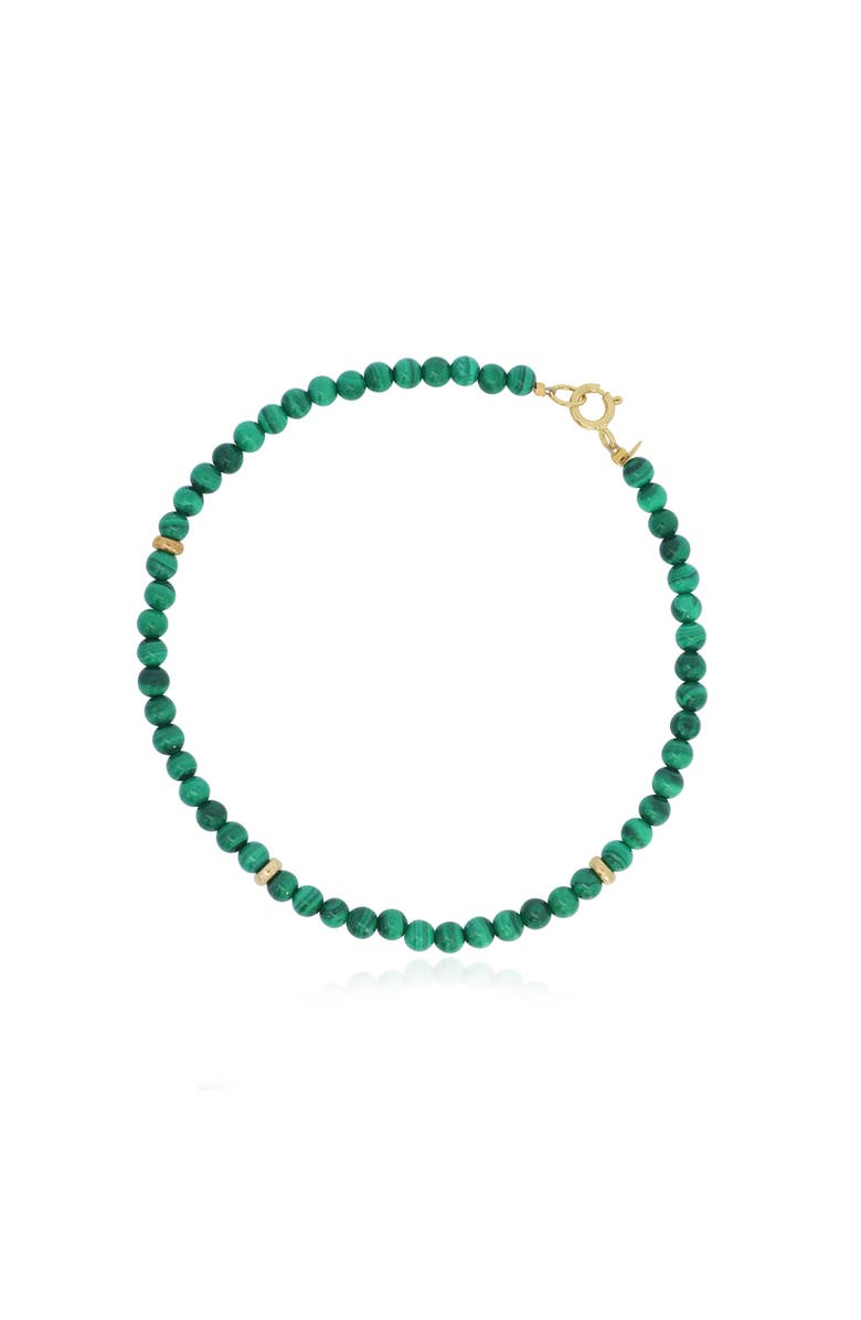 The Lovery Fine Jewelry Malachite Round Bead Bracelet, Main, color, Malachite