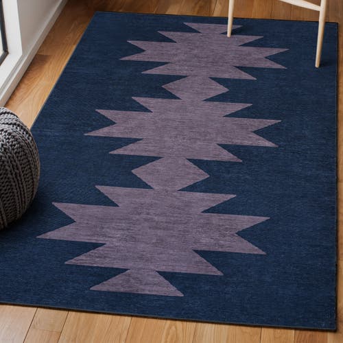 Jonathan Y Chayton Minimalist Geometric Machine-washable Area Rug In Blue